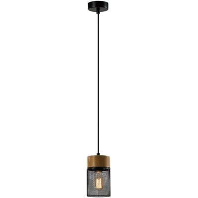 NETTLIFE Vintage Hängelampe Holzmaserung Esstisch Schwarz Industriell E27 25W Pendelleuchte-1 NETTLIFE Vintage Hängelampe Holzmaserung Esstisch Schwarz Industriell E27 25W Pendelleuchte-1