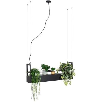 Qazqa Pendelleuchte Schwarz Stahl 4 GU10 - Industrielle Lampe Qazqa Pendelleuchte Schwarz Stahl 4 GU10 - Industrielle Lampe