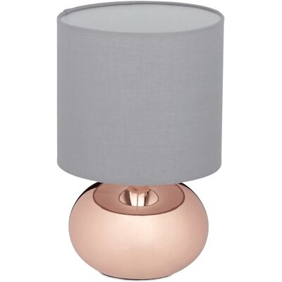 Relaxdays Tischlampe Metall Stoff Kupfer 28 cm x 18 cm 0,5 kg Relaxdays Tischlampe Metall Stoff Kupfer 28 cm x 18 cm 0,5 kg