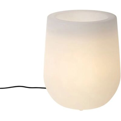 Qazqa Moderne weiße Außen-Stehlampe - IP44 - E27 Qazqa Moderne weiße Außen-Stehlampe - IP44 - E27
