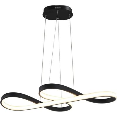 NETTLIFE LED-Pendelleuchte Schwarzes Silikon Durchmesser 75 CM Dimmbar mit Fernbedienung Modernes Design NETTLIFE LED-Pendelleuchte Schwarzes Silikon Durchmesser 75 CM Dimmbar mit Fernbedienung Modernes Design