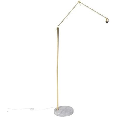 Qazqa Moderne Verstellbare Stehlampe - Stahl, Marmorfuß Qazqa Moderne Verstellbare Stehlampe - Stahl, Marmorfuß