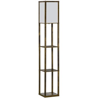 HOMCOM Stehlampe MDF L26 x B26 x H160 cm Rustikal-Braun Weiß HOMCOM Stehlampe MDF L26 x B26 x H160 cm Rustikal-Braun Weiß