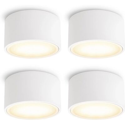 SSC-LUXon 4er Set Celi-X LED Aufbauspot Flach Weiß mit Großer Lichtfläche und GX53 5W Warmweiß SSC-LUXon 4er Set Celi-X LED Aufbauspot Flach Weiß mit Großer Lichtfläche und GX53 5W Warmweiß