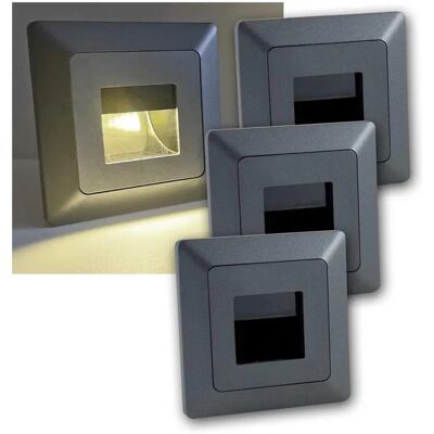 ChiliTec 3x MILOS LED Einbauleuchte COB Antharzit mit Rahmen ChiliTec 3x MILOS LED Einbauleuchte COB Antharzit mit Rahmen