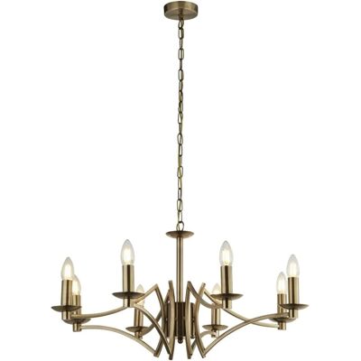 Licht-Erlebnisse Kronleuchter 8-Flammig Breite 72 cm Messing Schwarz E14 Licht-Erlebnisse Kronleuchter 8-Flammig Breite 72 cm Messing Schwarz E14