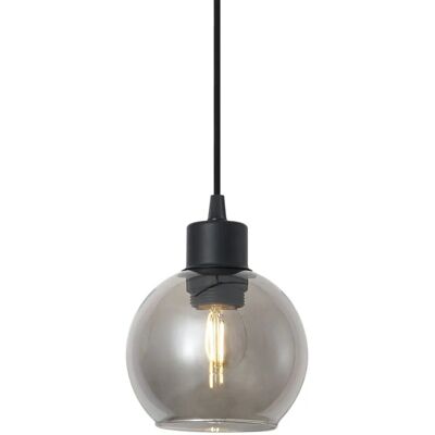 QAZQA Moderne Hängelampe Schwarz mit Rauchglas für 1 Phasen Schienensystem Iconic Lava QAZQA Moderne Hängelampe Schwarz mit Rauchglas für 1 Phasen Schienensystem Iconic Lava