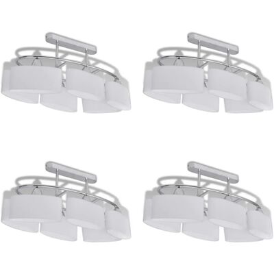 VidaXL Deckenleuchte mit Ellipsoid-Glas-Schirmen - 4 Stück - E14 VidaXL Deckenleuchte mit Ellipsoid-Glas-Schirmen - 4 Stück - E14
