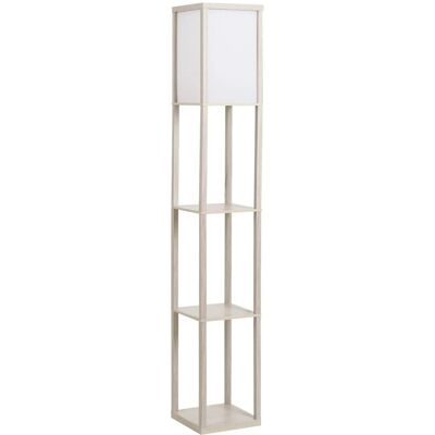 HOMCOM Stehleuchte mit Regalen E27 bis 40W Holz Eiche 26x26x160cm Ohne Glühbirne HOMCOM Stehleuchte mit Regalen E27 bis 40W Holz Eiche 26x26x160cm Ohne Glühbirne