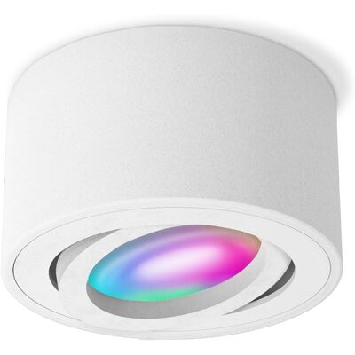 SSC-LUXon CELI-1WM Aufbauspot Weiß Flach Schwenkbar mit Smart LED RGB CCT GX53 SSC-LUXon CELI-1WM Aufbauspot Weiß Flach Schwenkbar mit Smart LED RGB CCT GX53