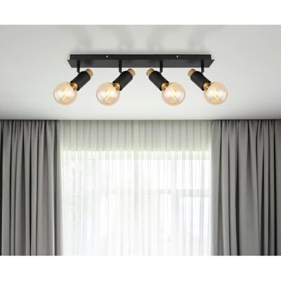 Globo Lighting Schwarze Metall Lichtschiene - Beleuchtungsleiste Globo Lighting Schwarze Metall Lichtschiene - Beleuchtungsleiste