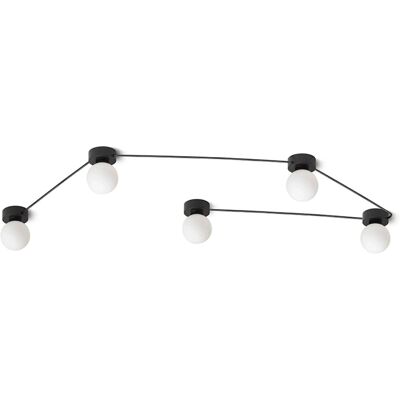 Rendl DECKENLEUCHTE VELA V Schwarz Opalglas 30 W Rendl DECKENLEUCHTE VELA V Schwarz Opalglas 30 W