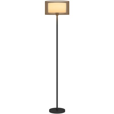 HOMCOM Stehlampe Metall Stoff 33L x 33B x 152,5H cm Schwarz Weiß HOMCOM Stehlampe Metall Stoff 33L x 33B x 152,5H cm Schwarz Weiß