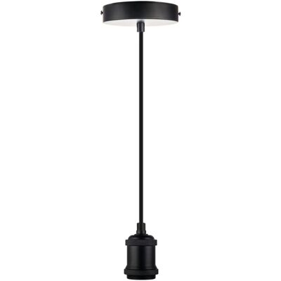 Luxula LX-100182 - E27-Lampensockel, metall, schwarz, 1,5 m Textilkabel Luxula LX-100182 - E27-Lampensockel, metall, schwarz, 1,5 m Textilkabel