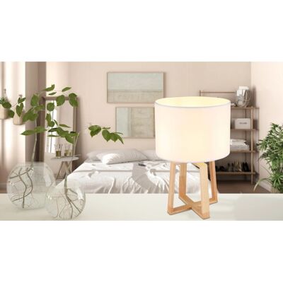 Globo Moritz 21621 Tischlampe - 40W E14, Holz/Weiß Globo Moritz 21621 Tischlampe - 40W E14, Holz/Weiß