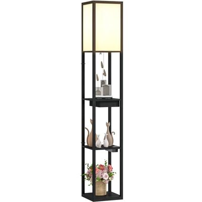 HOMCOM Stehlampe MDF Sperrholz 26L x 26B x 159H cm Schwarz Weiß HOMCOM Stehlampe MDF Sperrholz 26L x 26B x 159H cm Schwarz Weiß