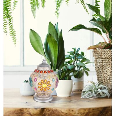 Globo Silber Tischlampe - Orientalischer Stil - 27cm - E27 Globo Silber Tischlampe - Orientalischer Stil - 27cm - E27