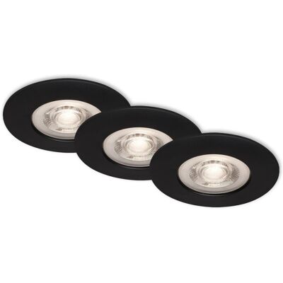 Briloner LED Einbauleuchten Kulana 3er-Set Dimmbar Warmweiß 90mm Schwarz-Matt Briloner LED Einbauleuchten Kulana 3er-Set Dimmbar Warmweiß 90mm Schwarz-Matt