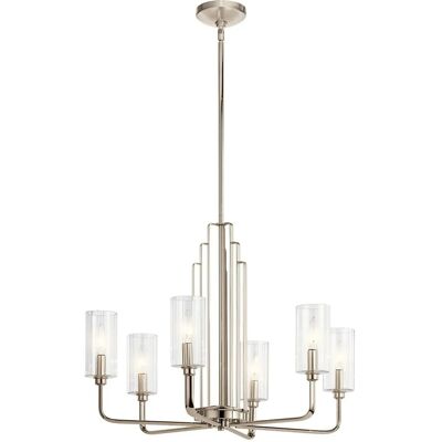 Licht-Erlebnisse Kronleuchter Jugendstil Glas Metall 68,6 cm Breit 6-Flammig E14 Licht-Erlebnisse Kronleuchter Jugendstil Glas Metall 68,6 cm Breit 6-Flammig E14