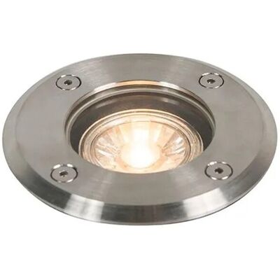 QAZQA Außenbodenstrahler Edelstahl 11cm IP67 - Basic Round QAZQA Außenbodenstrahler Edelstahl 11cm IP67 - Basic Round