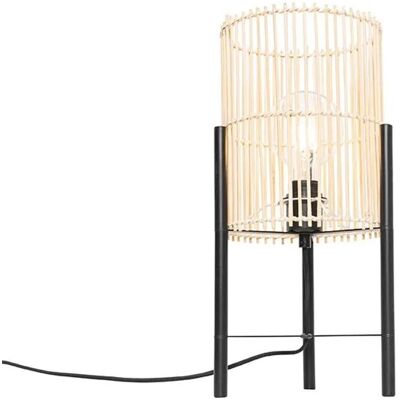 Qazqa Skandinavische Schreibtischlampe aus Bambus - Natur Qazqa Skandinavische Schreibtischlampe aus Bambus - Natur