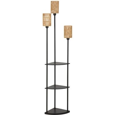 HOMCOM Stehlampe MDF Papier 47 x 36 x 179 cm Schwarz HOMCOM Stehlampe MDF Papier 47 x 36 x 179 cm Schwarz
