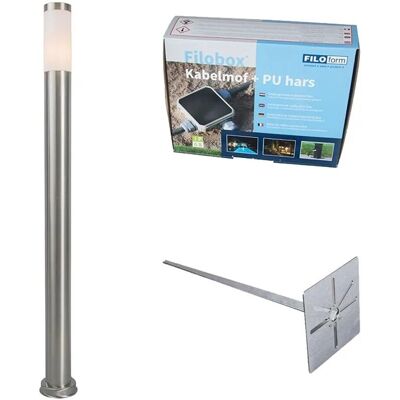 QAZQA Stahl-Gartenweg-Lampe 110cm - Außenleuchte QAZQA Stahl-Gartenweg-Lampe 110cm - Außenleuchte