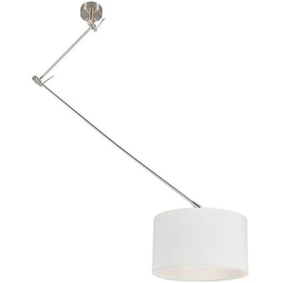 Qazqa Modern Pendelleuchte Höhenverstellbar - Weiß - Deckenlampe Qazqa Modern Pendelleuchte Höhenverstellbar - Weiß - Deckenlampe