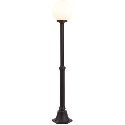 QAZQA Klassische Außen-Stehleuchte Schwarz mit Opalglas 140cm IP44 Champs QAZQA Klassische Außen-Stehleuchte Schwarz mit Opalglas 140cm IP44 Champs
