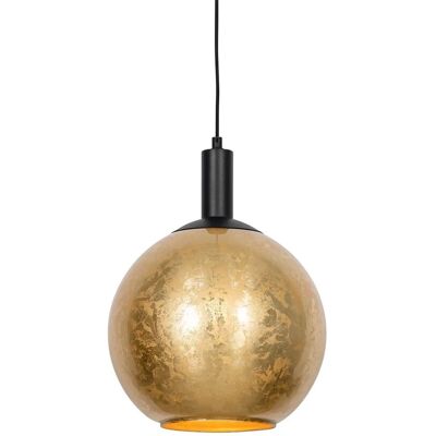 QAZQA Design Hängelampe Schwarz mit Goldenem Glas Bert QAZQA Design Hängelampe Schwarz mit Goldenem Glas Bert