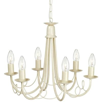 Licht-Erlebnisse Kronleuchter 5-Flammig Breite 48 cm Creme-Gold Licht-Erlebnisse Kronleuchter 5-Flammig Breite 48 cm Creme-Gold