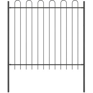 vidaXL - Fence with circular top - grau - Stahl - 11.9x1.5 m - Gartenzaun vidaXL - Fence with circular top - grau - Stahl - 11.9x1.5 m - Gartenzaun