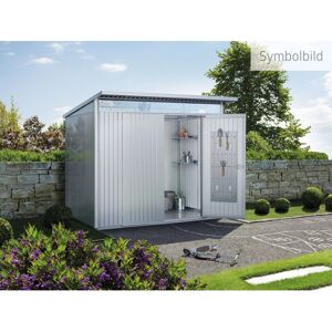 Biohort Metall-Gerätehaus AvantGarde ECO A2 Silber-Metallic Standardtür Biohort Metall-Gerätehaus AvantGarde ECO A2 Silber-Metallic Standardtür