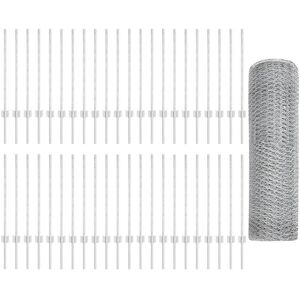 vidaXL Verzinkter Stahl Gartenzaun-Set - 80 cm U-Profil, 0,8x100 m vidaXL Verzinkter Stahl Gartenzaun-Set - 80 cm U-Profil, 0,8x100 m