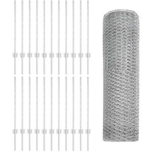Galvanisiertes Stahl Sechseckzaun - 11 Stk U-Profil 80cm, 50m Galvanisiertes Stahl Sechseckzaun - 11 Stk U-Profil 80cm, 50m