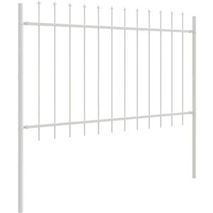 Vidaxl Gartenzaun mit weißer Speer Spitzen 8,5x1 m Stahl Vidaxl Gartenzaun mit weißer Speer Spitzen 8,5x1 m Stahl
