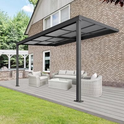 FLORAWORLD Anthrazit Aluminium Pultdach - Terrassenüberdachung FLORAWORLD Anthrazit Aluminium Pultdach - Terrassenüberdachung