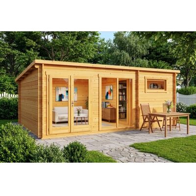Alpholz Holz-Gartenhaus Atrium E 598x420cm Imprägniert 34mm Wandstärke Alpholz Holz-Gartenhaus Atrium E 598x420cm Imprägniert 34mm Wandstärke