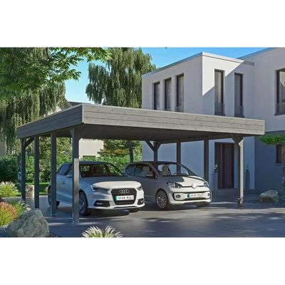 SKANHOLZ Friesland Carport - Flachdach, 2 Fahrzeuge, Grau SKANHOLZ Friesland Carport - Flachdach, 2 Fahrzeuge, Grau