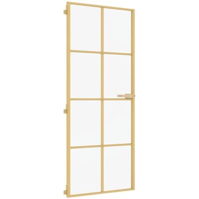 vidaXL Innentür Schlank Golden 83x201,5 cm Hartglas und Aluminium 155145 vidaXL Innentür Schlank Golden 83x201,5 cm Hartglas und Aluminium 155145