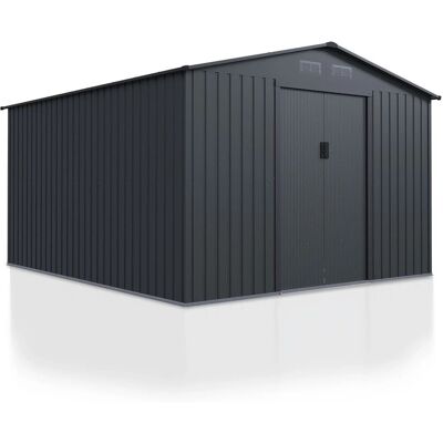Juskys Metall Geräteschuppen Gerätehaus XXL mit Pultdach in Dunkelgrau Juskys Metall Geräteschuppen Gerätehaus XXL mit Pultdach in Dunkelgrau