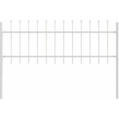 Vidaxl Gartenzaun mit Spießen Weiß 8,5x0,6m Stahl - Gartenzaun Vidaxl Gartenzaun mit Spießen Weiß 8,5x0,6m Stahl - Gartenzaun
