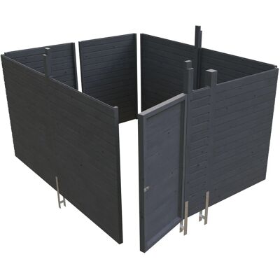 Skan Holz Imprägnierter Profilbalken - Abstellraum für Carport, Grau Skan Holz Imprägnierter Profilbalken - Abstellraum für Carport, Grau
