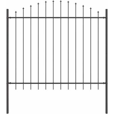 Vidaxl Gartenzäune 10,2x1,25 m Stahl Grau Modern Schranke Vidaxl Gartenzäune 10,2x1,25 m Stahl Grau Modern Schranke