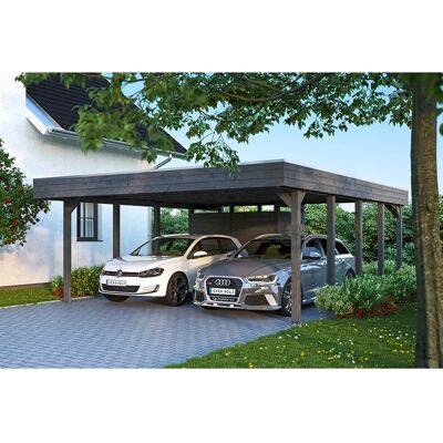 SKANHOLZ Friesland Set 4 Carport - Flachdach, 2 Fahrzeuge, grau SKANHOLZ Friesland Set 4 Carport - Flachdach, 2 Fahrzeuge, grau