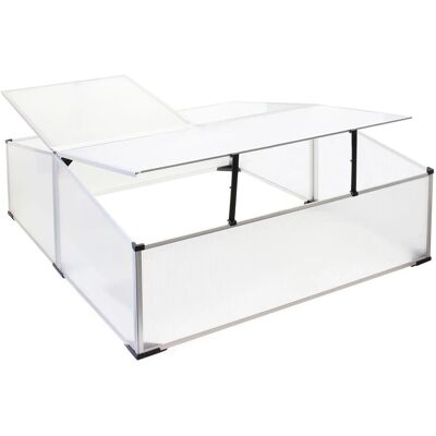 Wiltec Doppel Frühbeet Alu 100X120X40Cm Gewächshaus Gemüsebeet Arretierbar Wiltec Doppel Frühbeet Alu 100X120X40Cm Gewächshaus Gemüsebeet Arretierbar