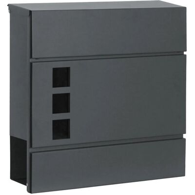 KARAT Briefkasten Jules Stahl Wandbriefkasten mit Zeitungsfach und Sichtfenster Anthrazit KARAT Briefkasten Jules Stahl Wandbriefkasten mit Zeitungsfach und Sichtfenster Anthrazit