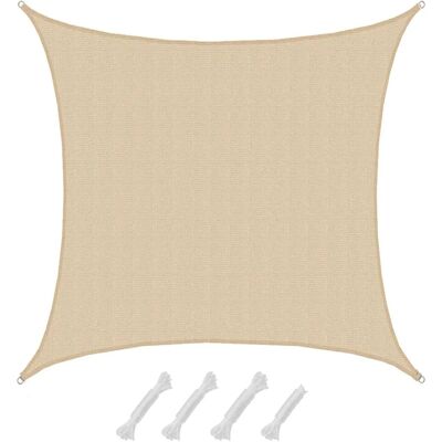 AMANKA HDPE Sonnensegel Wasserdurchlässig - 7 x 7 m Viereckig Beige AMANKA HDPE Sonnensegel Wasserdurchlässig - 7 x 7 m Viereckig Beige