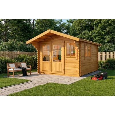 Alpholz Holz-Gartenhaus Gabriel 338x467cm Imprägniert Pinie 28mm Wandstärke inkl. Boden Alpholz Holz-Gartenhaus Gabriel 338x467cm Imprägniert Pinie 28mm Wandstärke inkl. Boden