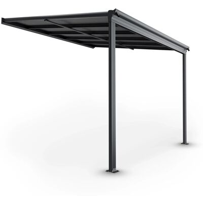 Juskys Aluminium Terrassendach Borneo 3x3m mit Doppelstegplatten in Dunkelgrau Juskys Aluminium Terrassendach Borneo 3x3m mit Doppelstegplatten in Dunkelgrau